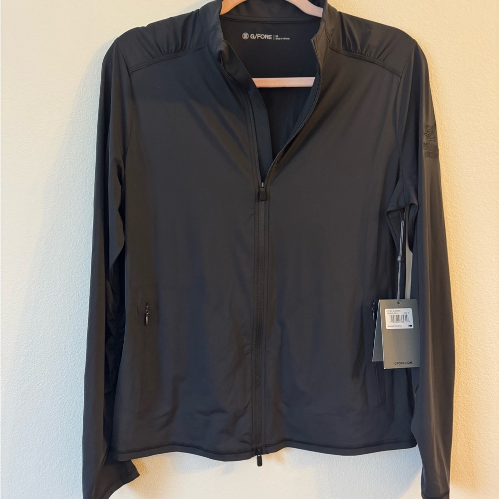 G/FORE Women's Black silk tech nylon ruched layer jacket